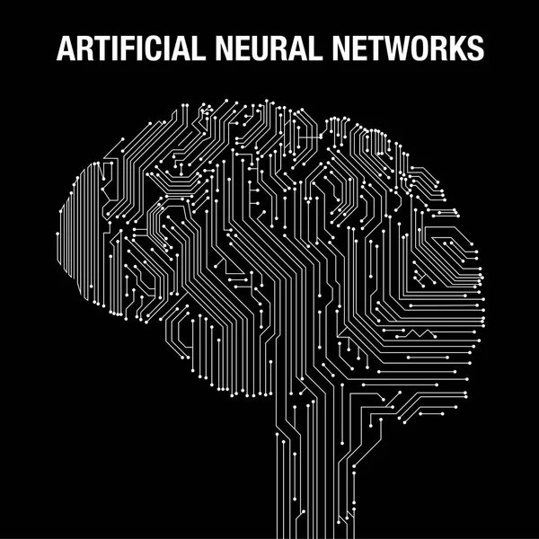 Yapay zeka vektör arka plan üzerinde beyin illüstrasyon konseptiyle. Geleceğin teknolojisi, neural ağ programlama, sembolü. Eps10 vektör çizim.