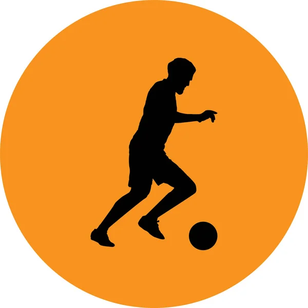 Ilustración Vectorial Ilustración Muestra Que Jugador Fútbol Patea Pelota Fútbol — Archivo Imágenes Vectoriales