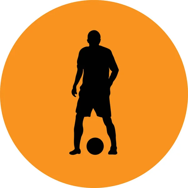 Vector Illustration Illustration Shows Football Player Kicks Ball Soccer — Stock Vector