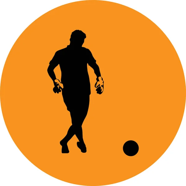 Ilustración Vectorial Ilustración Muestra Que Jugador Fútbol Patea Pelota Fútbol — Archivo Imágenes Vectoriales