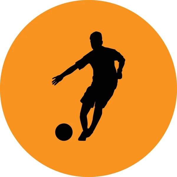 Vectorillustratie Afbeelding Ziet Een Voetbal Speler Trapt Bal Voetbal — Stockvector