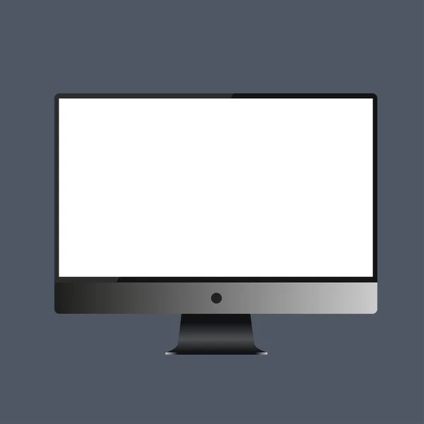 Moderno Computer Realistico Monitor Mockup Dispositivo Con Schermo Bianco Isolato — Foto Stock