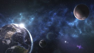 Uzaydan Dünya'ya Mars gezegeni Astroloji Samanyolu güneş sistemi evren gökada güneş. Nasa tarafından döşenmiş bu görüntü unsurları.