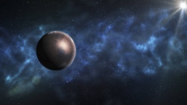 Mars gezegenler güneş sisteminde. Nasa tarafından döşenmiş bu görüntü unsurları.