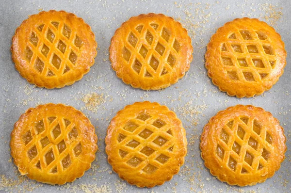 Süßer Apfelkuchen runde Plätzchen — Stockfoto