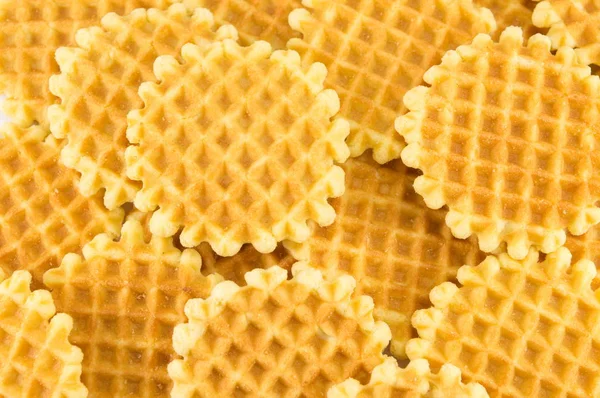 Bando de biscoitos de waffle cozidos de ouro — Fotografia de Stock