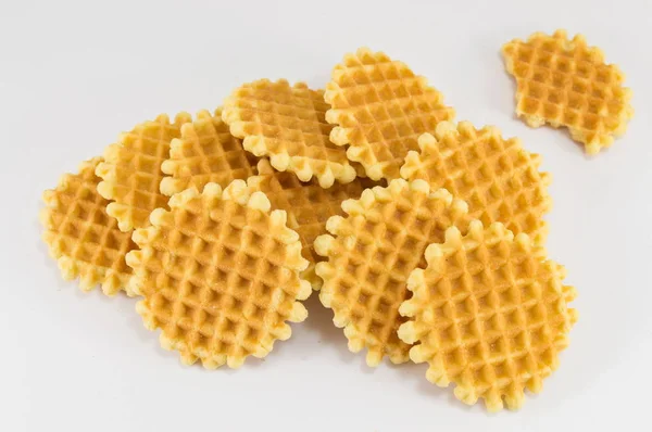 Csomó-ból arany sült waffle cookie-k — Stock Fotó