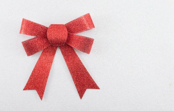 Red bow for presents on white background — Stock Photo, Image