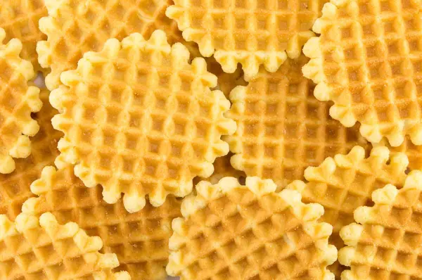 Bos van gouden gebakken wafel cookies — Stockfoto