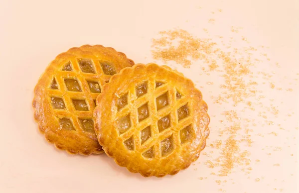 Пиріг з солодкого яблука кругле печиво — стокове фото