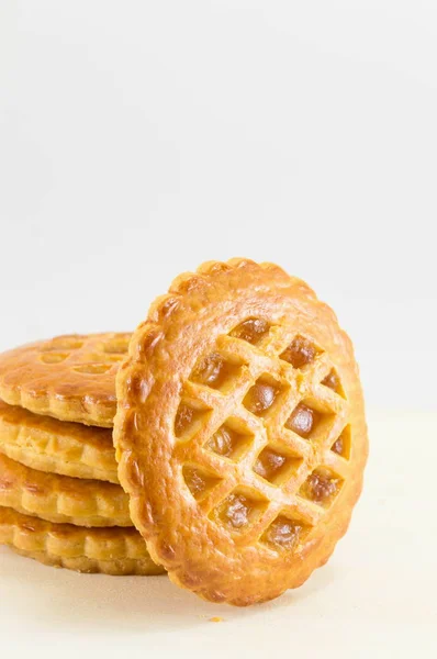 Dolce torta di mele biscotti rotondi — Foto Stock