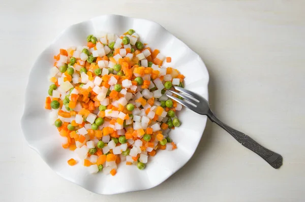 Verduras cocidas en un plato —  Fotos de Stock