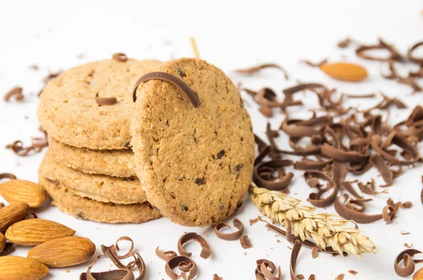 Cookies med mandel och choklad bitar — Stockfoto