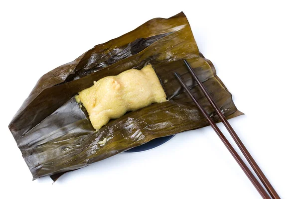Offene Zongzi mit Essstäbchen, traditionelle chinesische Küche — Stockfoto