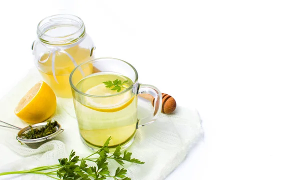 파 슬 리 레몬과 꿀 차 — 스톡 사진