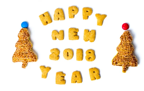 Gott nytt år Obs skriven med cookies — Stockfoto
