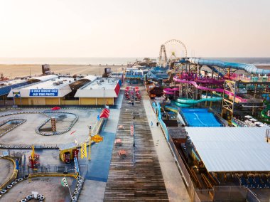 WILDWOOD, NEW JERSEY, USA - SEPTEMBER 5, 2017: Aerial view of th clipart