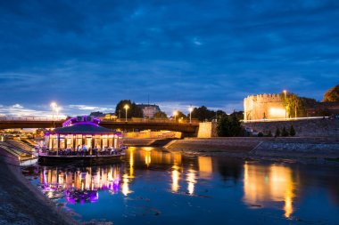 NIS, SERBIA - September 8, 2017: Nis fortress entrance reflected clipart