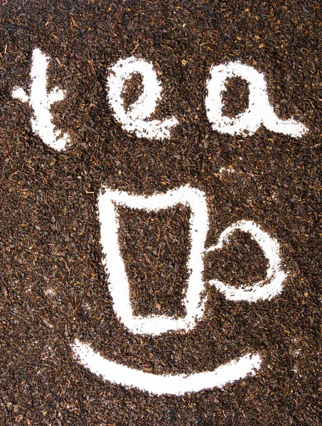 穀物に描かれたティーカップと紅茶 — ストック写真