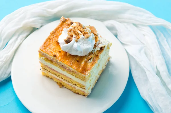 Sweet cake slice top view — Stock Photo, Image