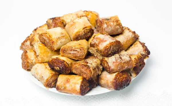 Baklava dessert slices on a plate — Stock Photo, Image