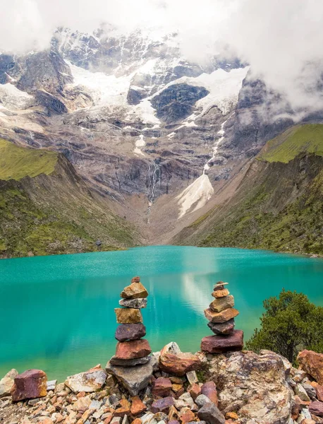 秘鲁 Humantay 湖堆积石 — 图库照片