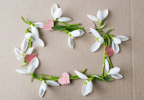 Snowdrops forming a recycling circle — Stock Photo, Image