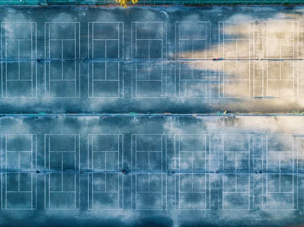 Luftaufnahme vieler Tennisplätze — Stockfoto