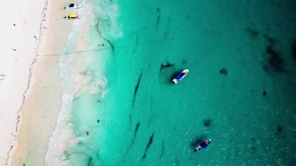 Letecký Pohled Pláži Pescadores Tulum Mexiko — Stock video