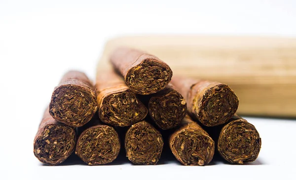 Kubanische Zigarren isoliert auf weiß — Stockfoto