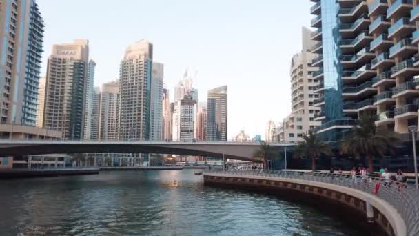 Dubai Єднані Арабські Емірати Листопада 2019 Dubai Marina Сучасні Хмарочоси — стокове відео