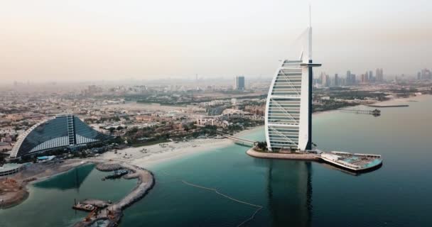 Dubai Förenade Arabemiraten Oktober 2019 Dubai Seaside Skyline Och Burj — Stockvideo