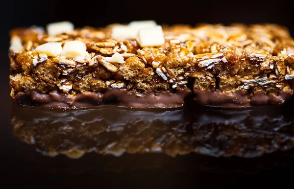 Protein granola bars with nuts on a table — ストック写真