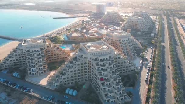 Marjan Island Ras Khaimah Emiraat Verenigde Arabische Emiraten Luchtfoto — Stockvideo