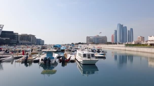 Abu Dhabi Ηνωμένα Αραβικά Εμιράτα Ιανουαρίου 2020 Marasy Marina Πολυτελή — Αρχείο Βίντεο
