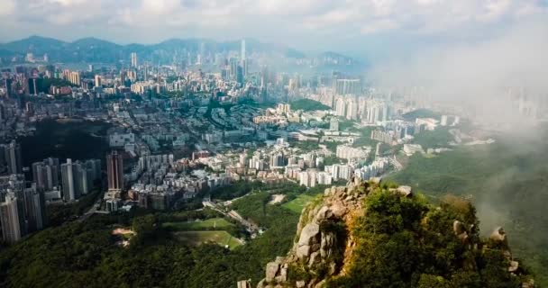 Imágenes Aéreas Isla Hong Kong Centro Ciudad Moderna — Vídeo de stock