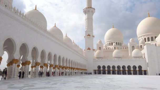Mezquita Sheikh Zayed Abu Dhabi Uno Los Monumentos Más Famosos — Vídeos de Stock