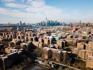 Aerial View of Manhattan from Brooklyn clipart