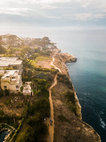 Letecký Pohled Slunnou Vesnici Jolla San Diegu Kalifornie Domy Útesech — Stock fotografie