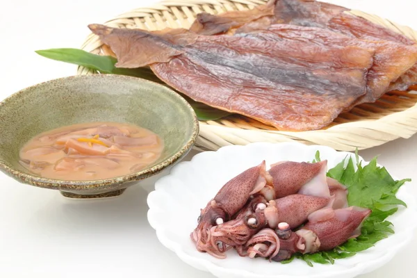 Tintenfischprodukte, japanisches Essen — Stockfoto