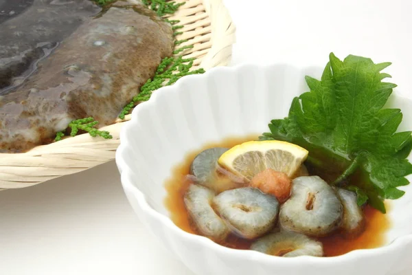 Pepino de mar con vinagre, Comida japonesa —  Fotos de Stock