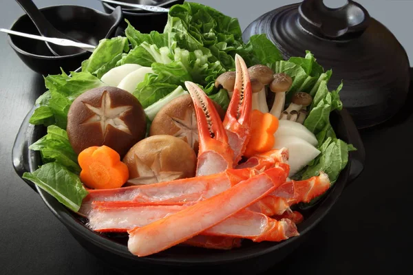 Krabben und Gemüse Hot Pot — Stockfoto