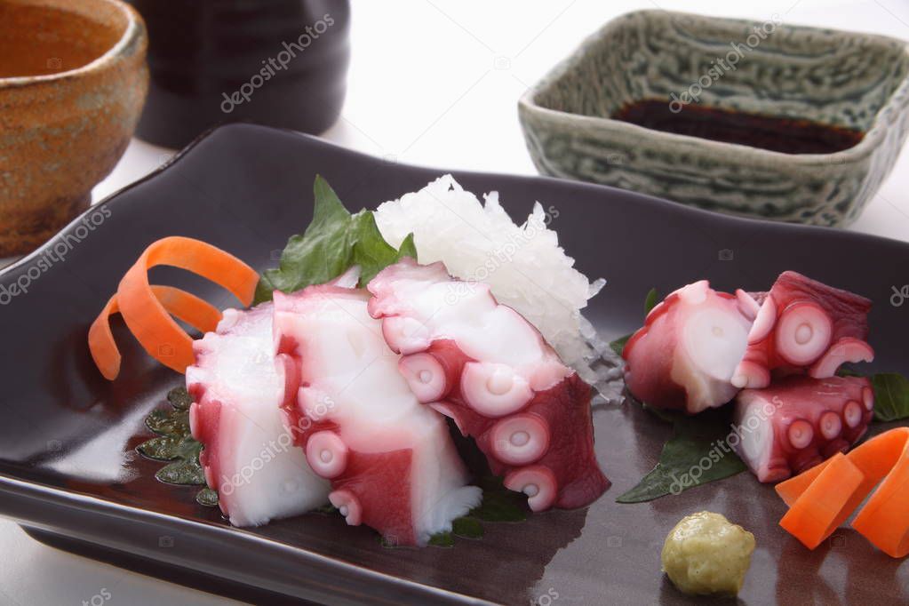 Sashimi of the octopus, Japanese food