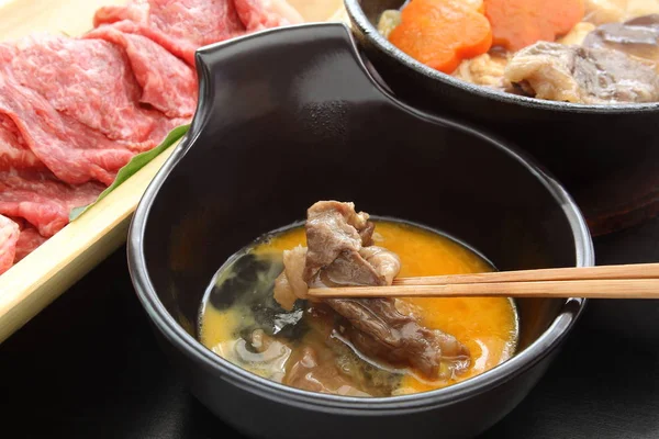 Japon sığır eti Sukiyaki pot