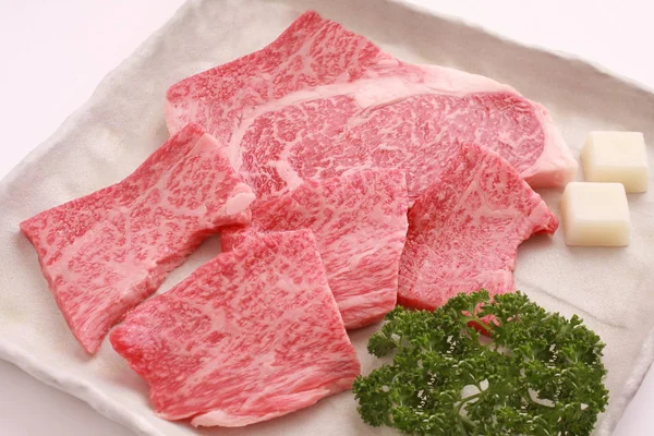 Wagyu Kobe hovězí maso, japonské mramorovaný hovězí — Stock fotografie