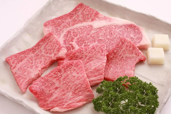 Carne de res Kobe, Wagyu, Carne de res japonesa de mármol — Foto de Stock