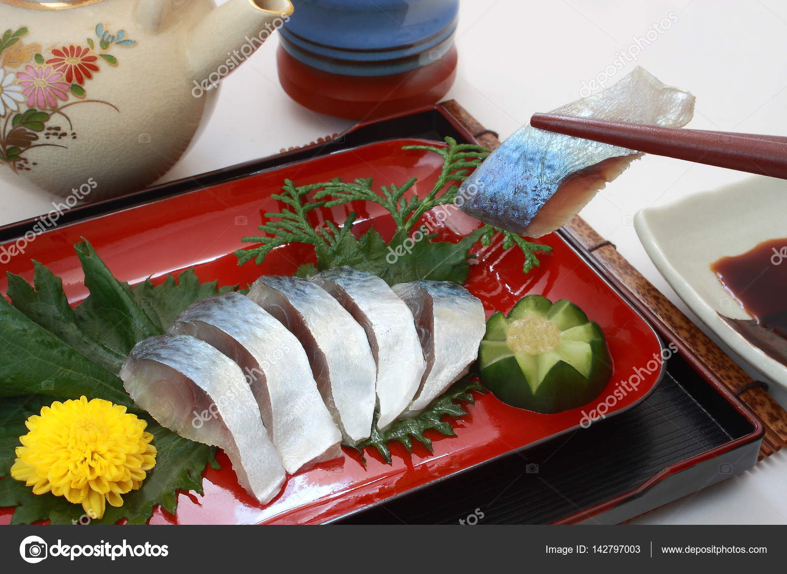 Soused Mackerel (Caballa de vinagre, comida japonesa — Foto de stock