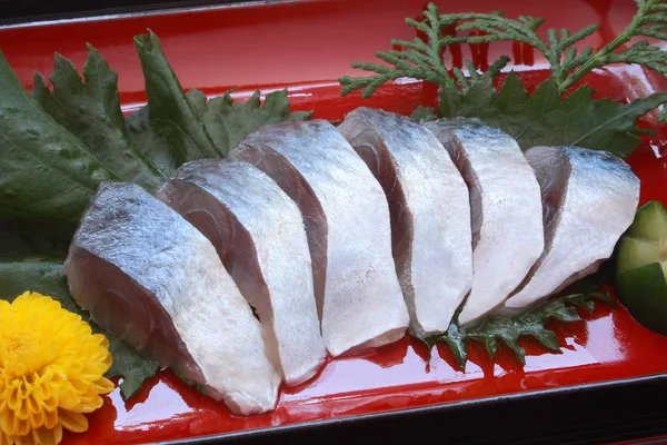 Domatesli uskumru (Vinegared uskumru, Japon gıda — Stok fotoğraf