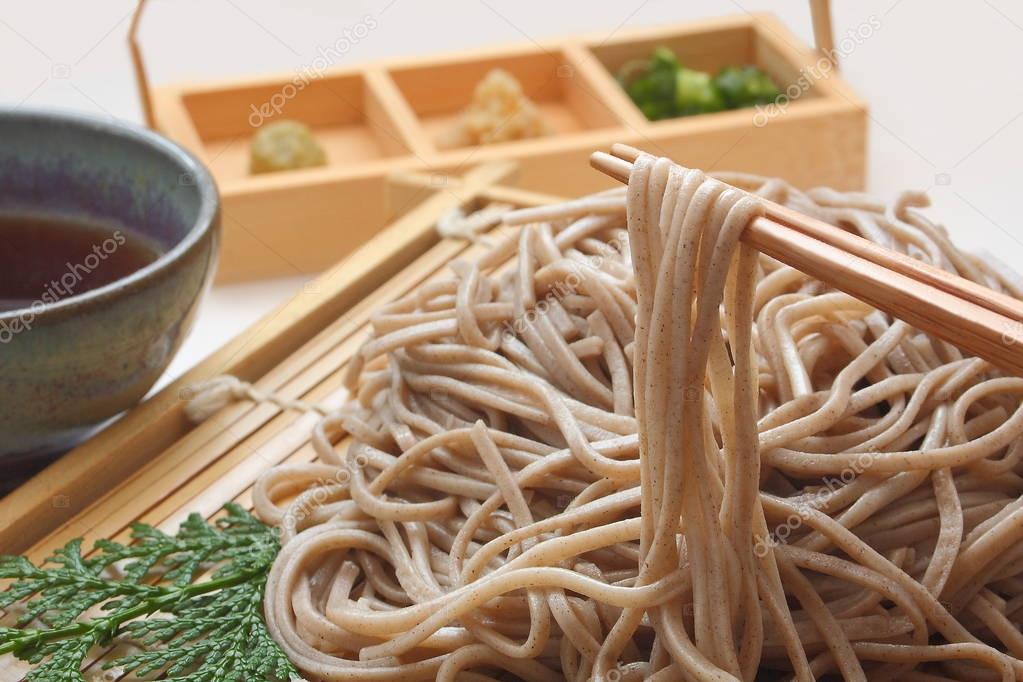 Chilled Buckwheat Noodles Soba , Japanese food