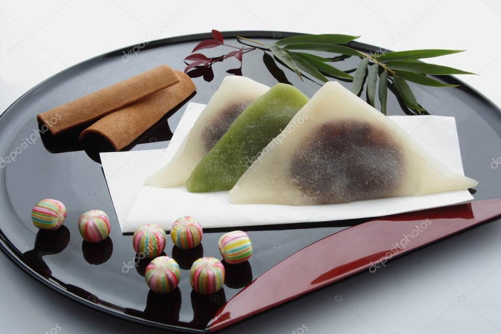 Japanese Kyoto Sweets Souvenir on Lacquered Tray